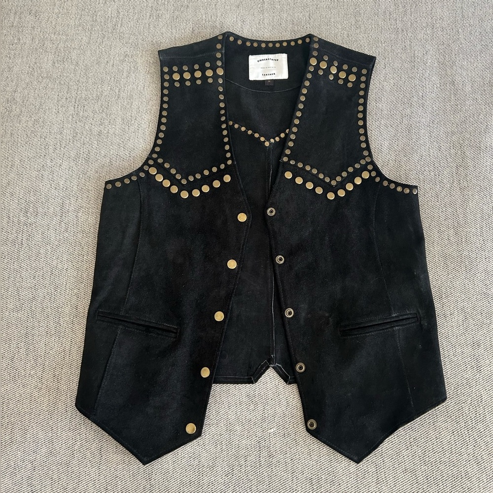 Free People Understated Leather 100% Leather Vest with Studs